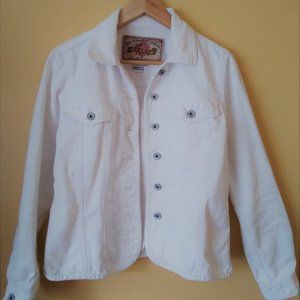White Cotton Jacket-THE TERRITORY AHEAD JEANS